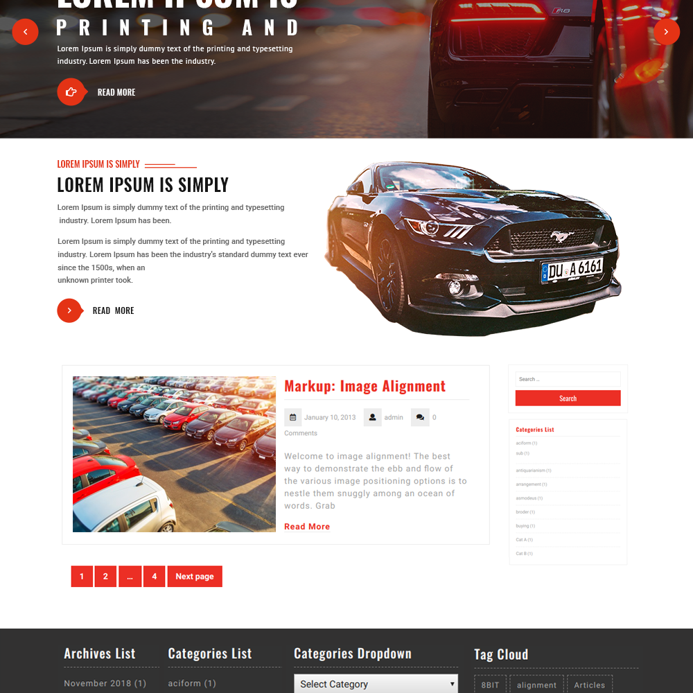 Free Automobile WordPress Theme