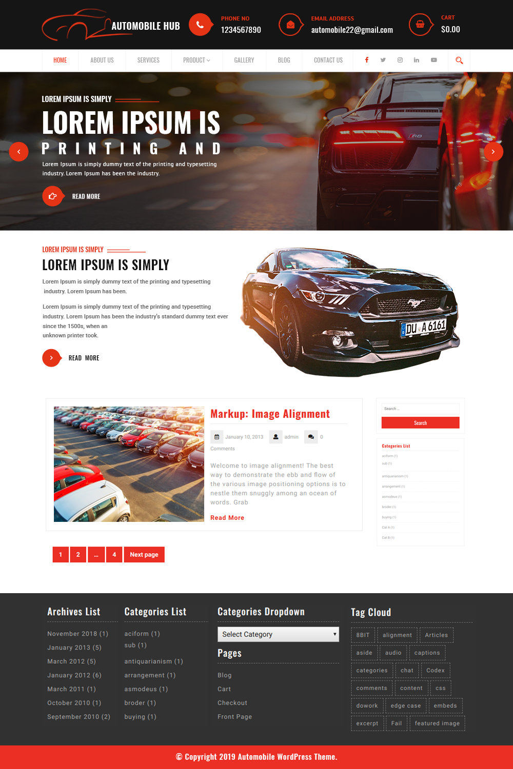 Free Automobile WordPress Theme