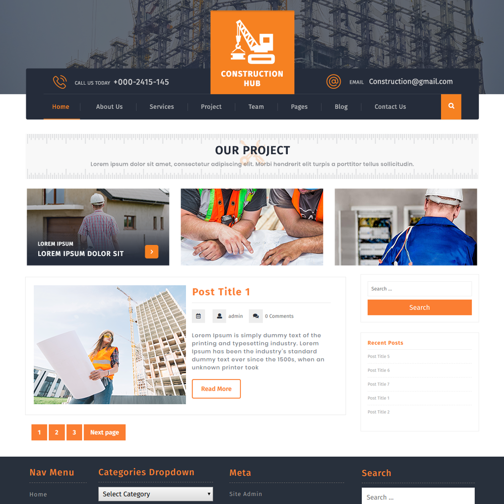 Free Construction Wordpress Theme