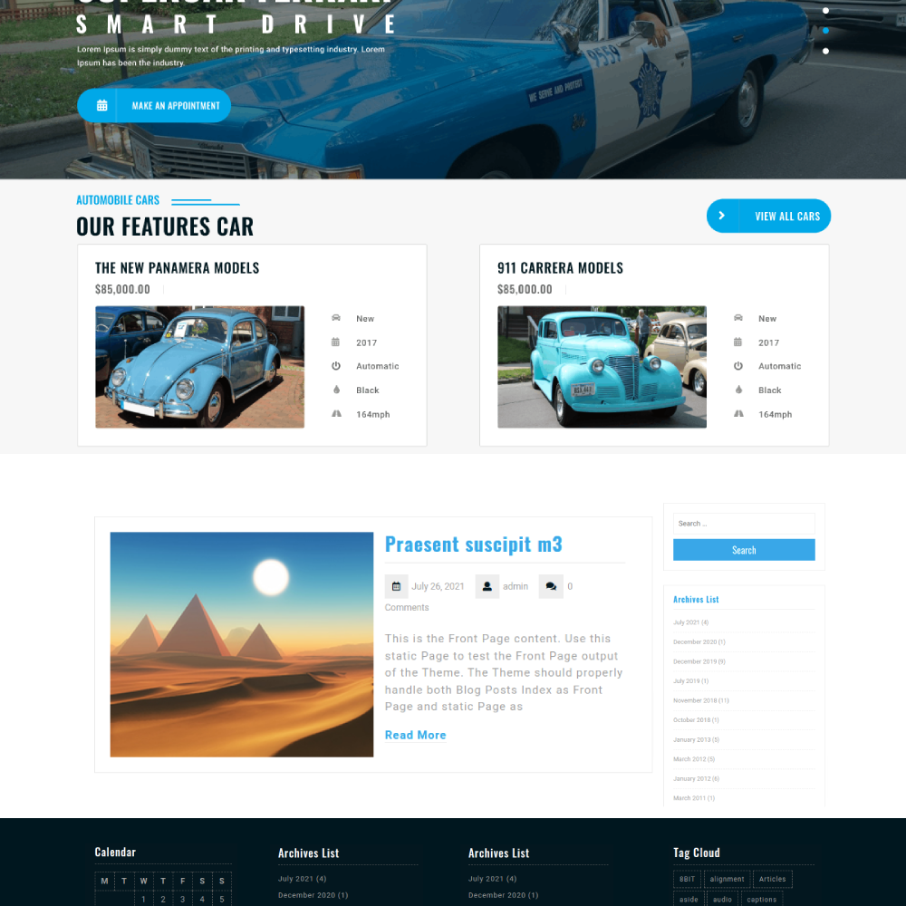 Free Auto Dealer WordPress Theme