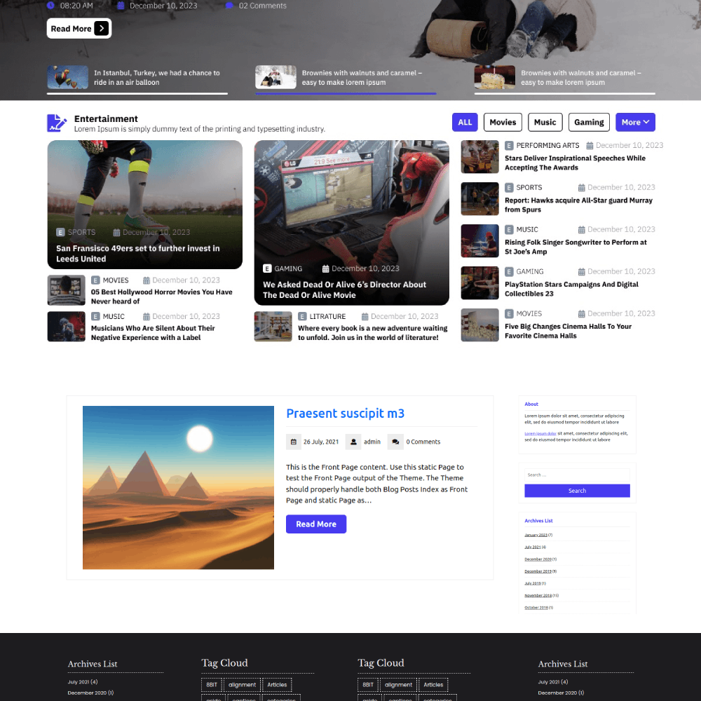 Free Blog WordPress Theme