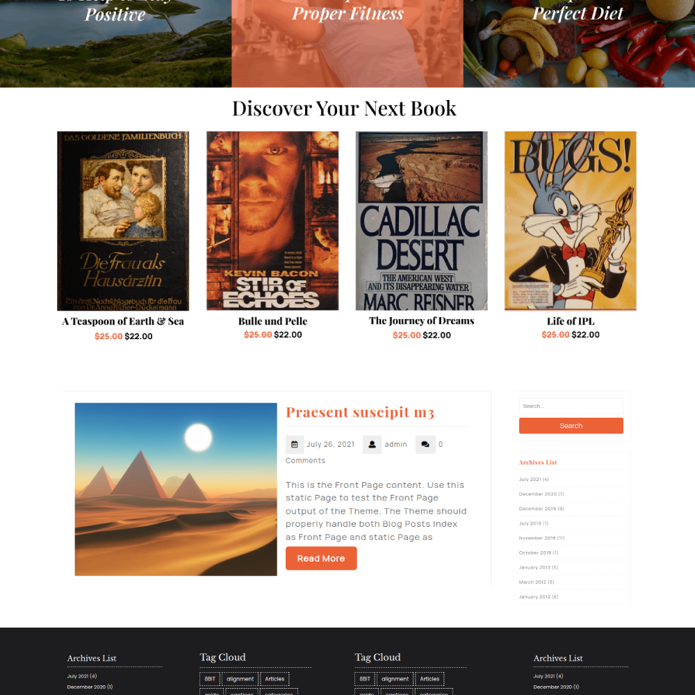 Free Books WordPress Theme