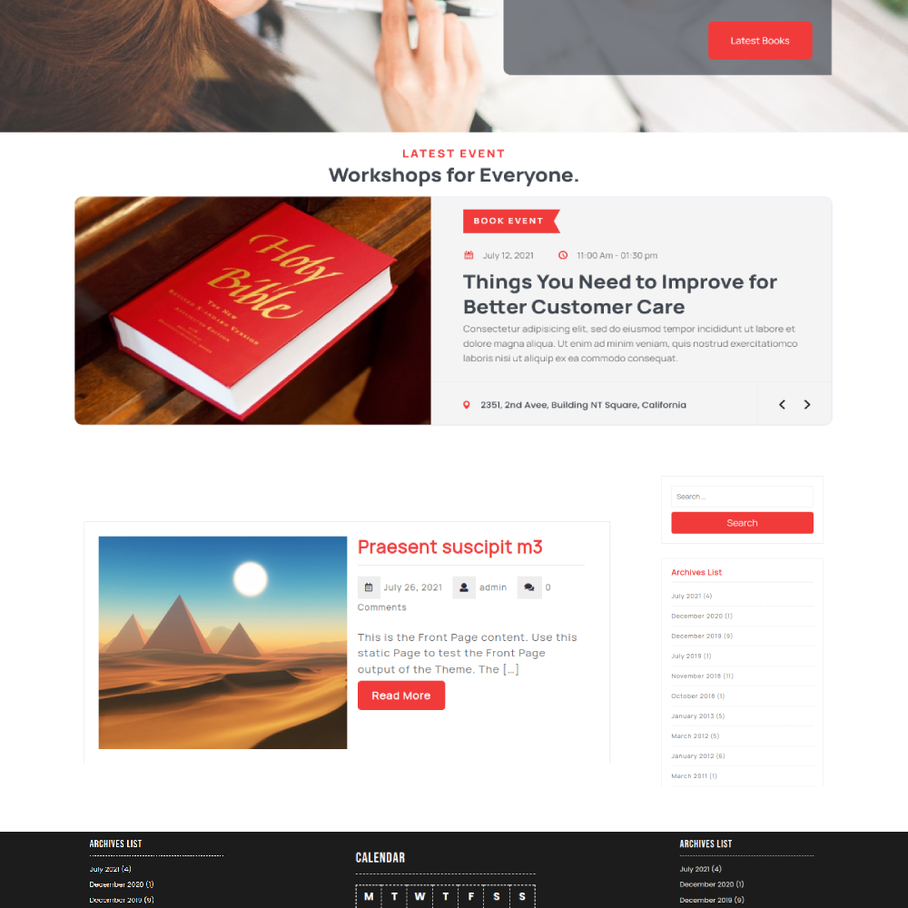 Free Bookstore WordPress Theme