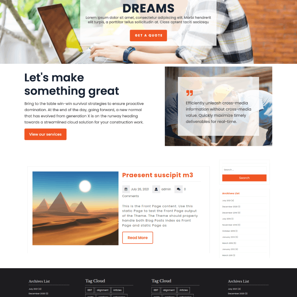 Free Building WordPress Theme