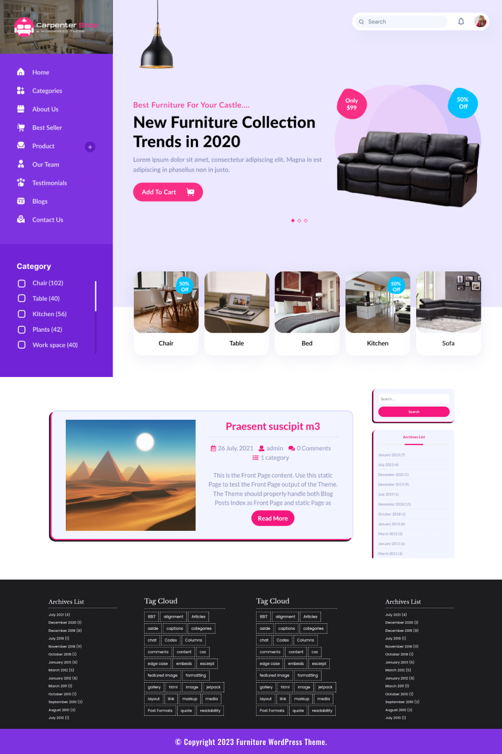 Free Carpenter WordPress Theme