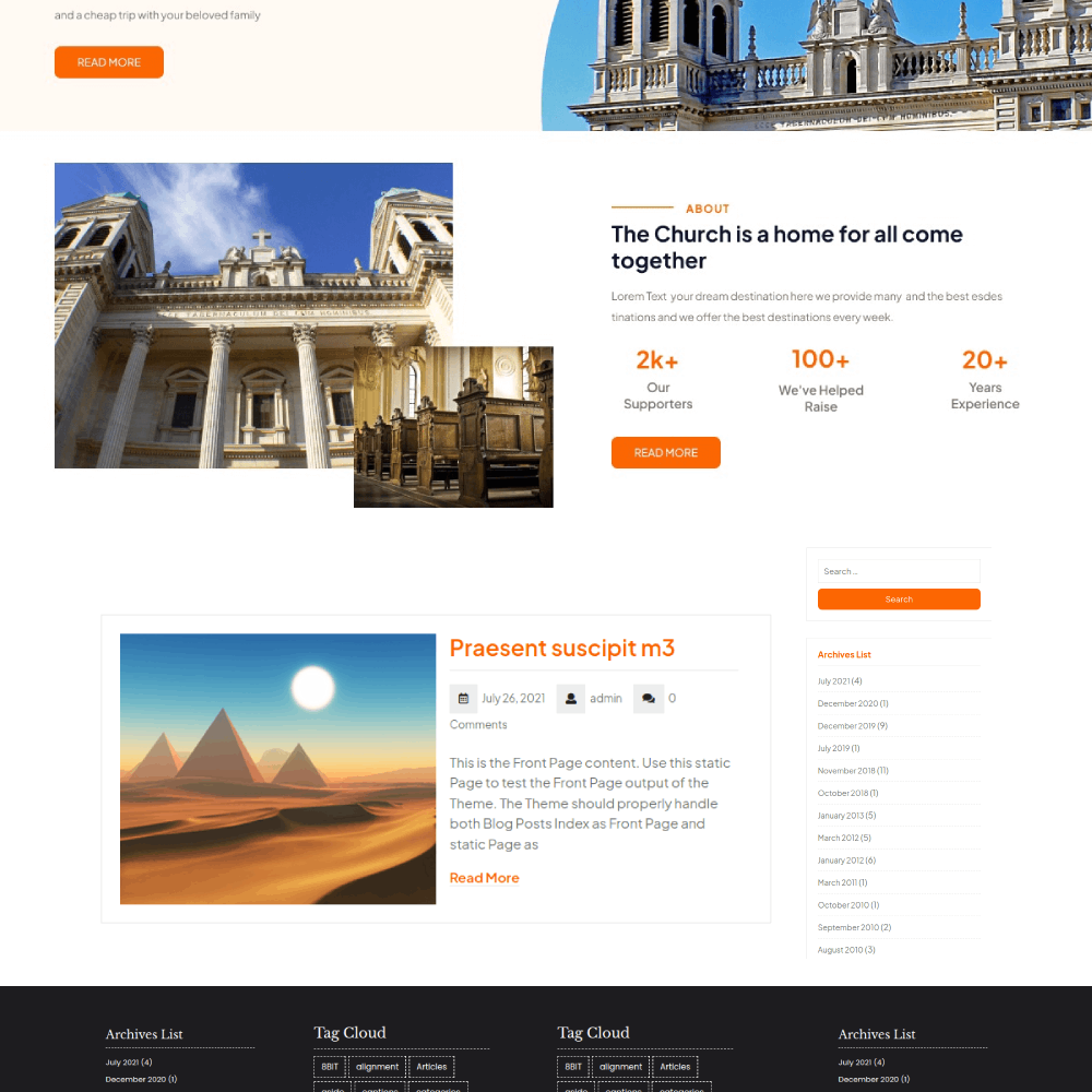 Free Church WordPress Theme