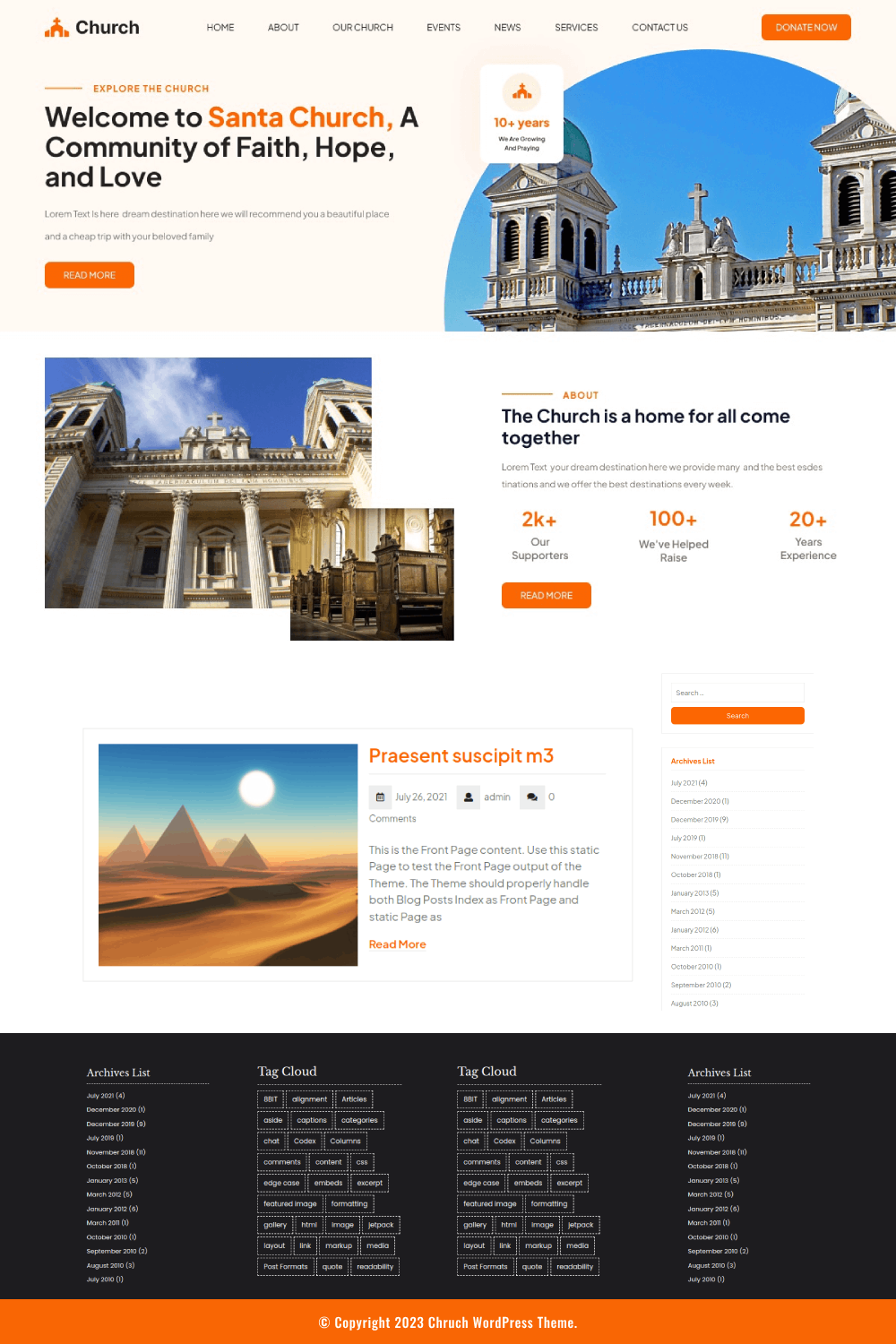 Free Church WordPress Theme