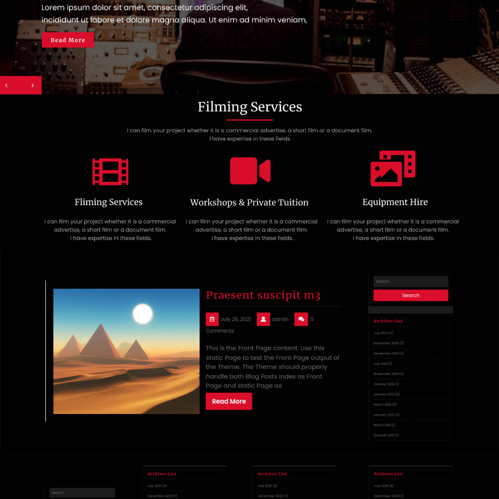Free Cinema WordPress Theme