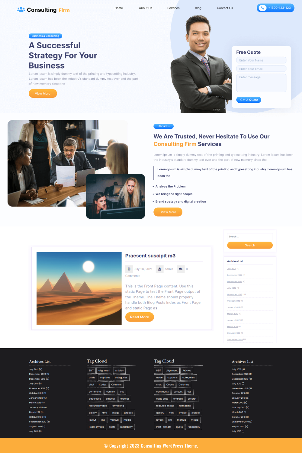 Free Consultant WordPress Theme