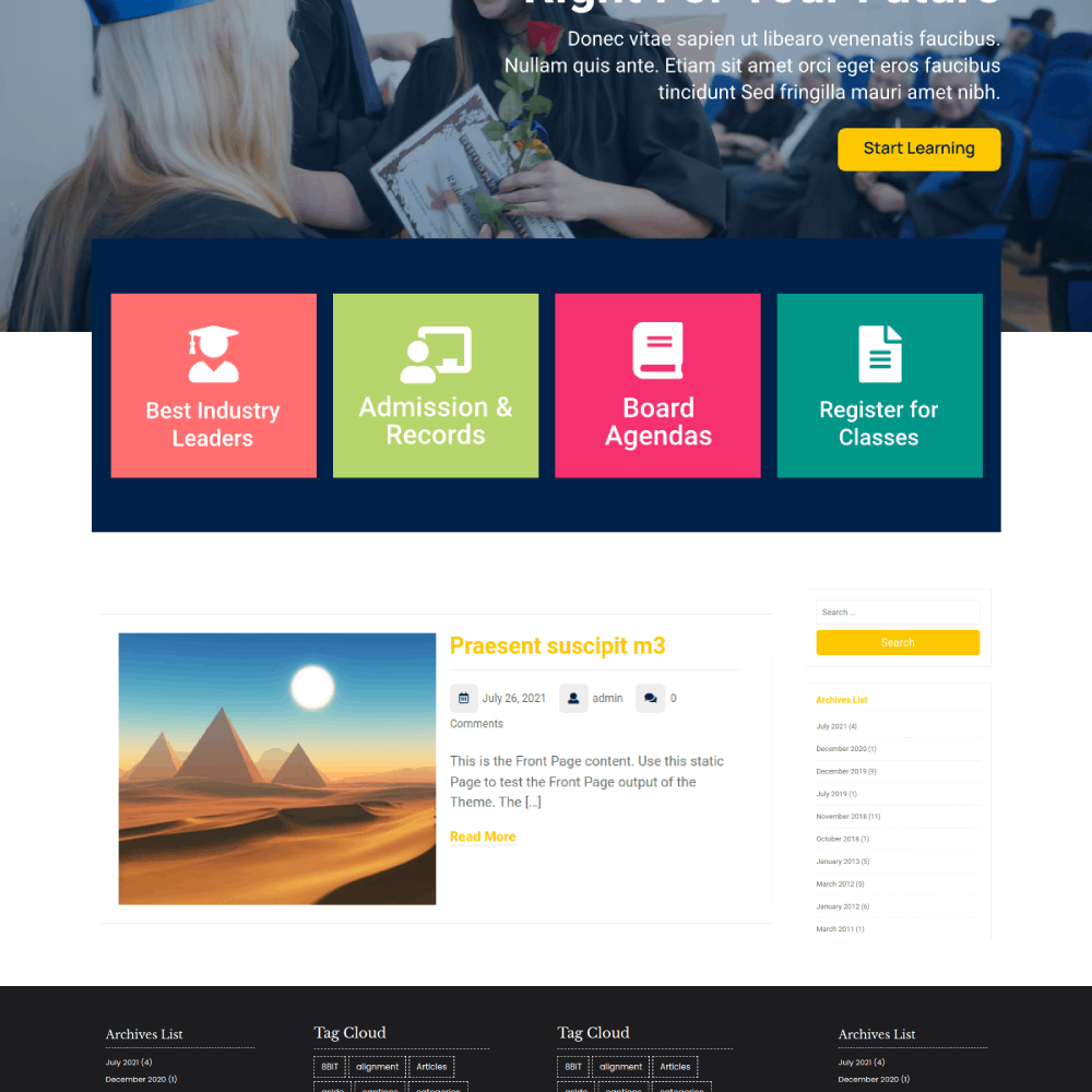 Free Education WordPress Theme