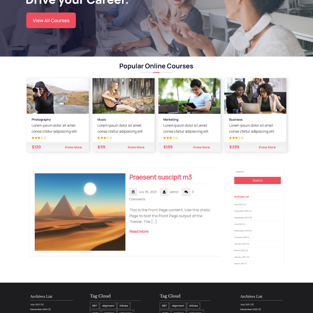 Free Educational WordPress Theme