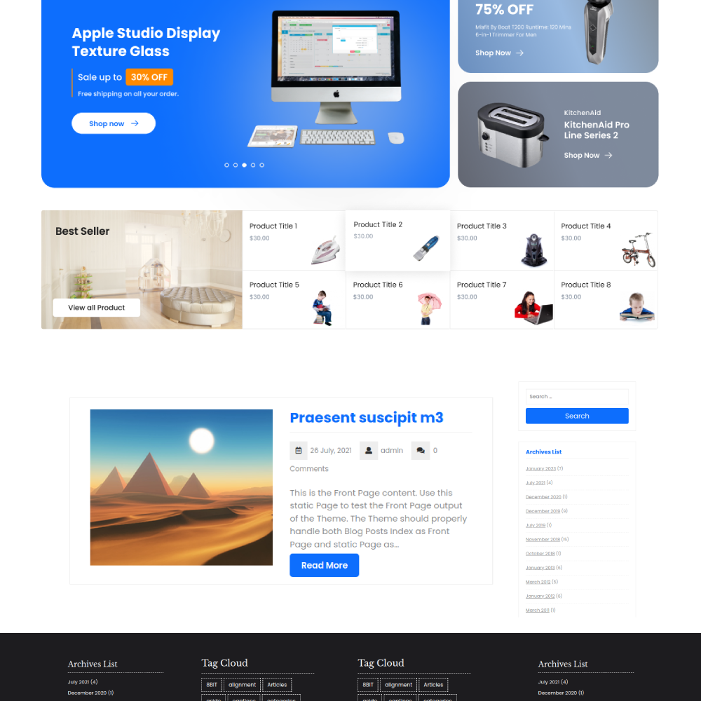 Free Electronic WordPress Theme