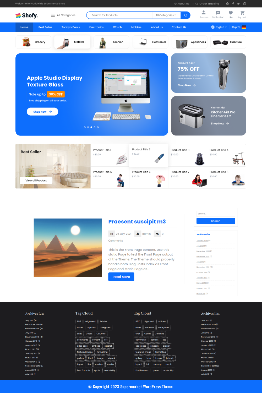 Free Electronic WordPress Theme
