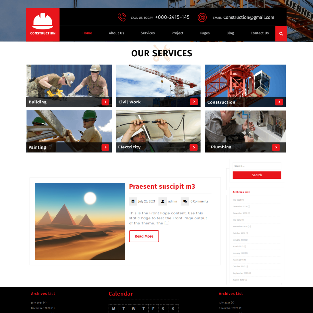 Free Engineering WordPress Theme