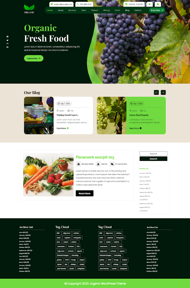 Free Farming WordPress Theme