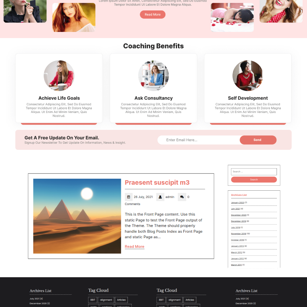 Free Feminine WordPress Theme