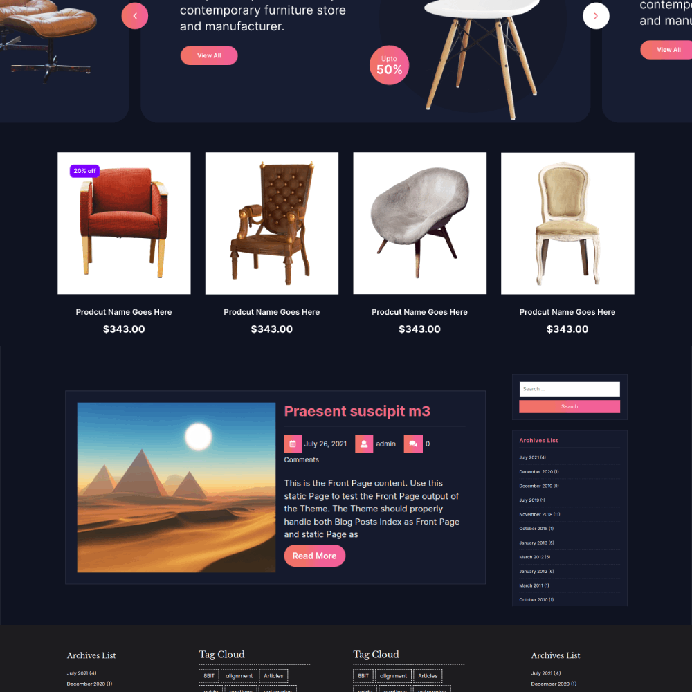 Free Furniture WordPress Theme