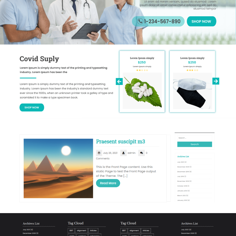 Free Hospital WordPress Theme