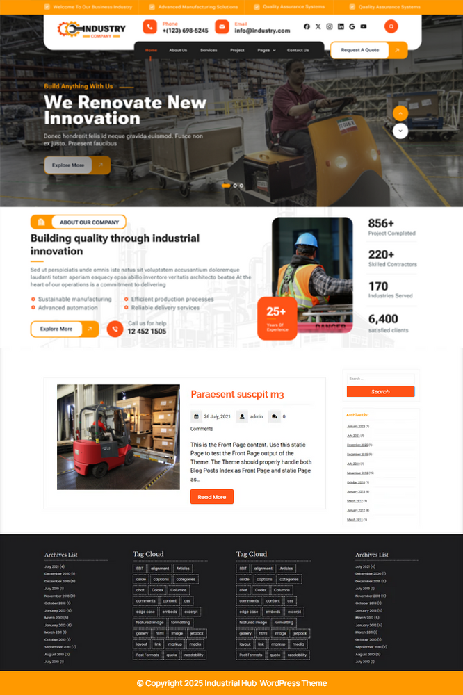 Free Industry WordPress Theme