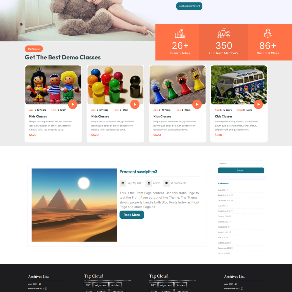 Free Kindergarten WordPress Theme