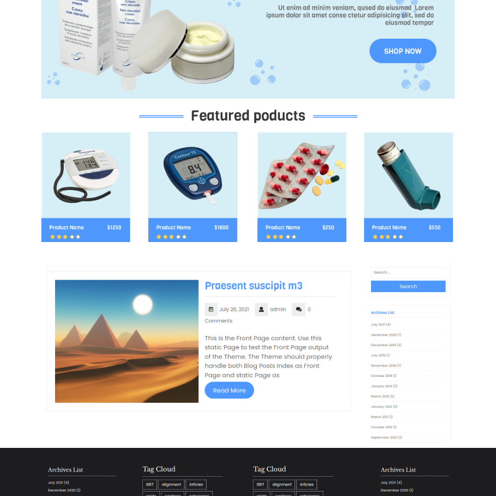 Free Laboratory WordPress Theme
