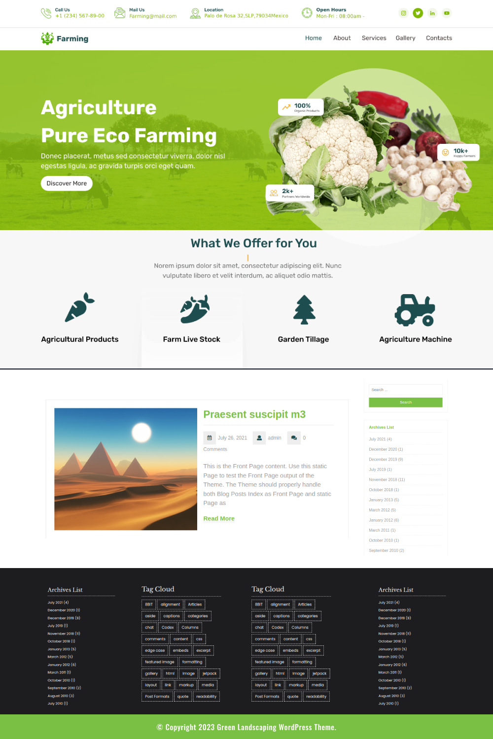 Free Landscaping WordPress Theme