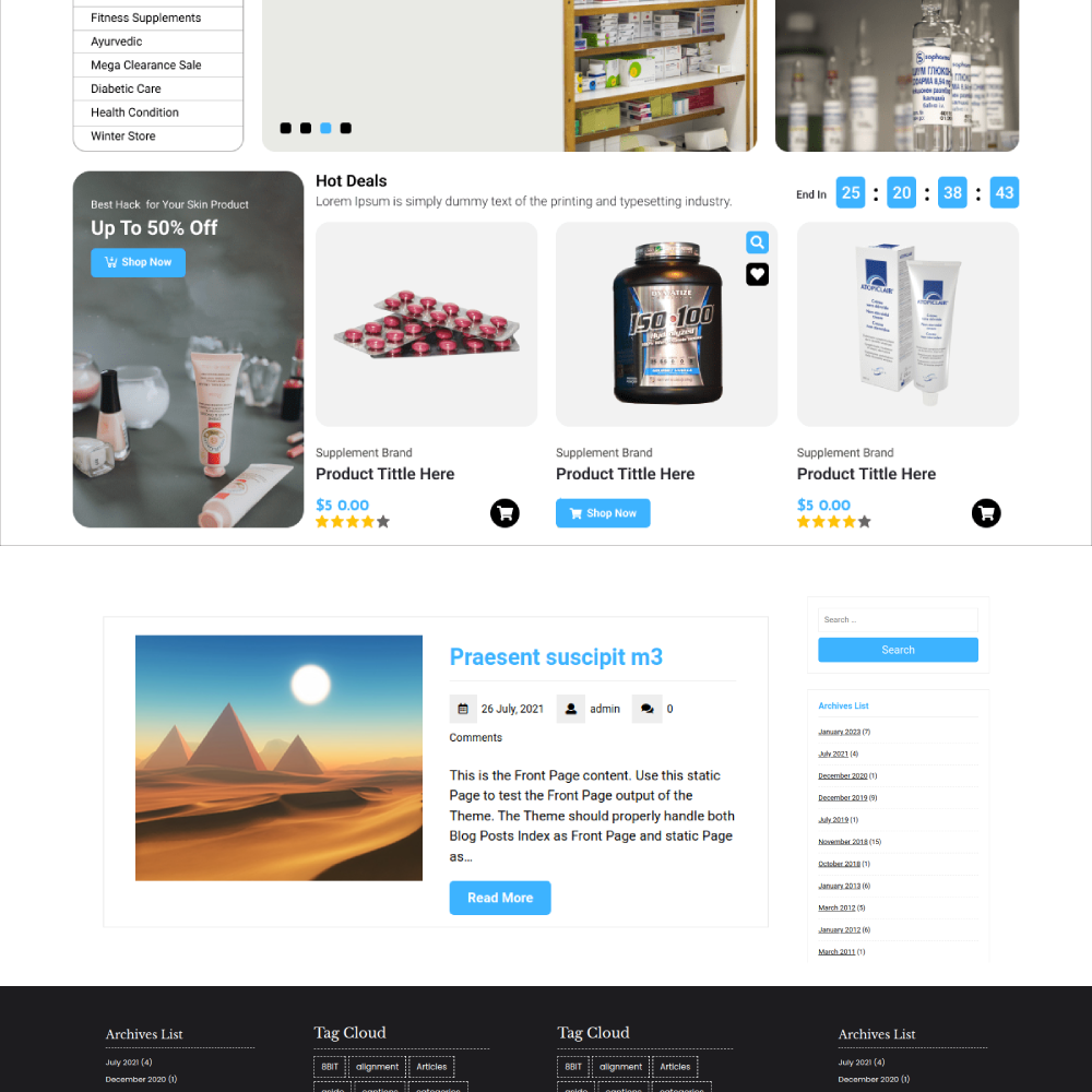 Free Pharmacy WordPress Theme