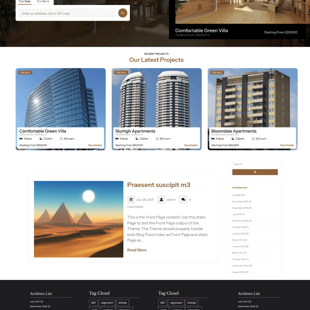 Free Real Estate WordPress Theme