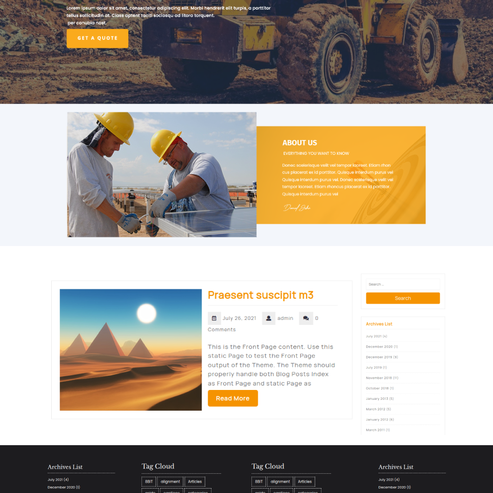 Free Reconstruction WordPress Theme