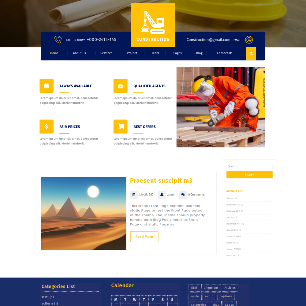 Free Renovation WordPress Theme