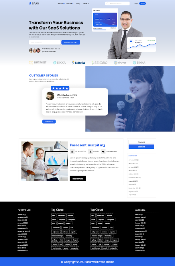 Free SAAS WordPress Theme