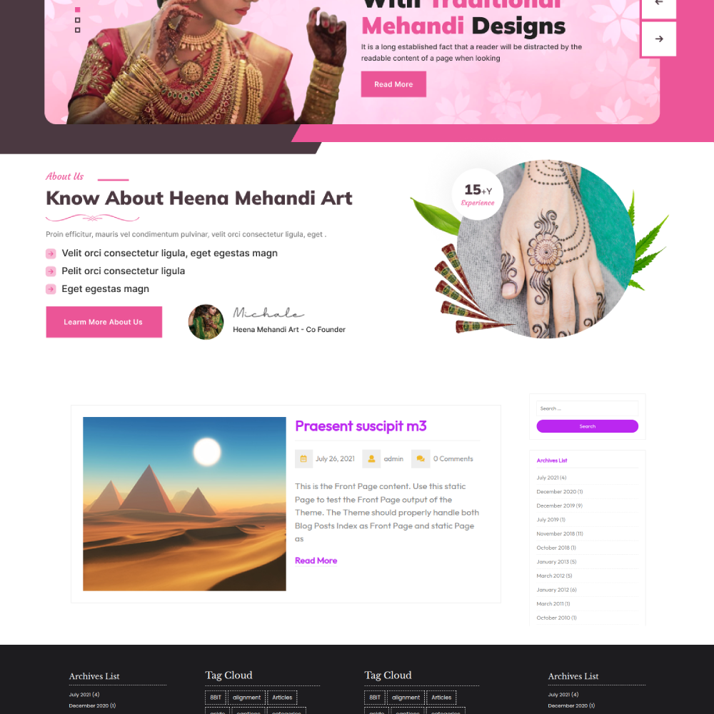 Free Tattoo WordPress Theme