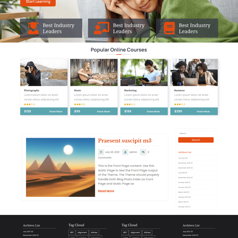 Free University WordPress Theme