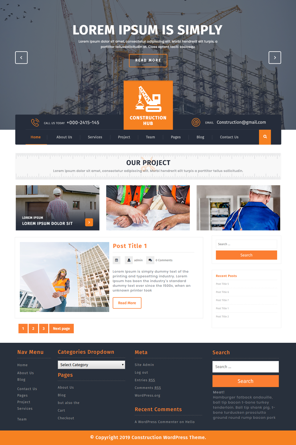 Free Construction Wordpress Theme