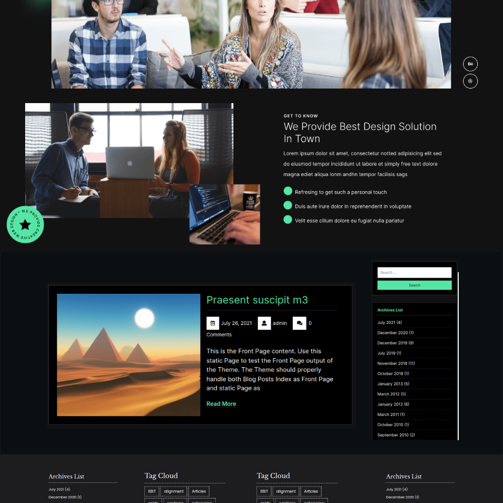 Free Web Designer WordPress Theme