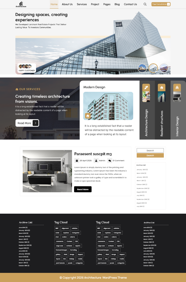 Free Architecture WordPress Theme