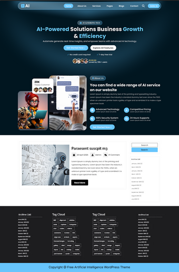 Free Artificial Intelligence WordPress Theme