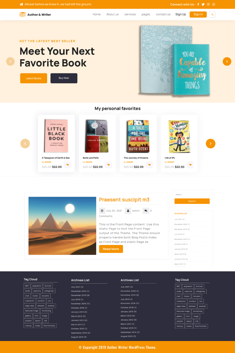 Free Author WordPress Theme