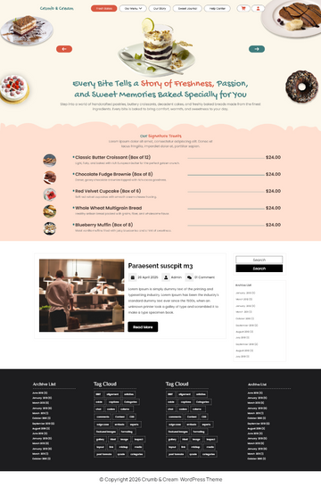 Free Cake WordPress Theme