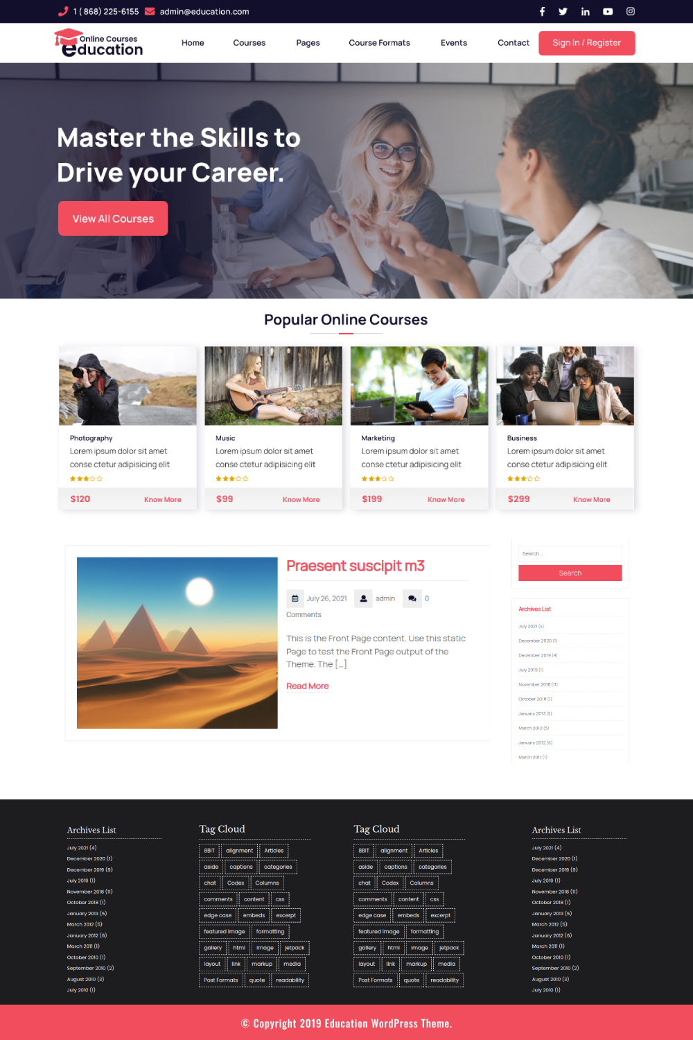 Free Educational WordPress Theme