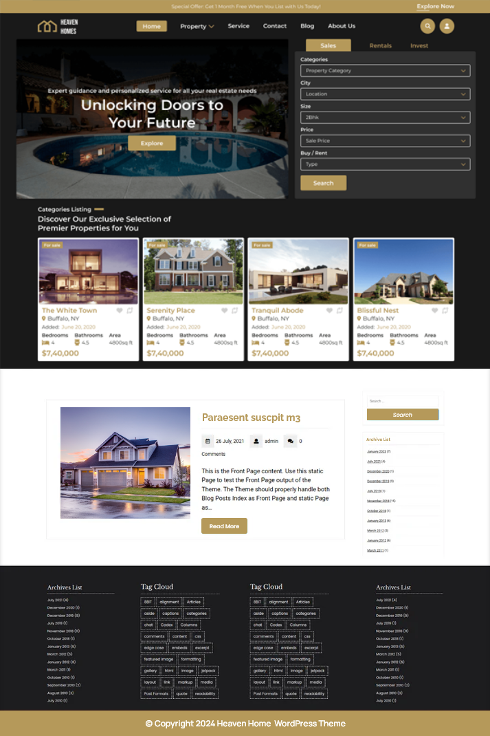 Free Estate WordPress Theme For Real Estate Listings & Sales