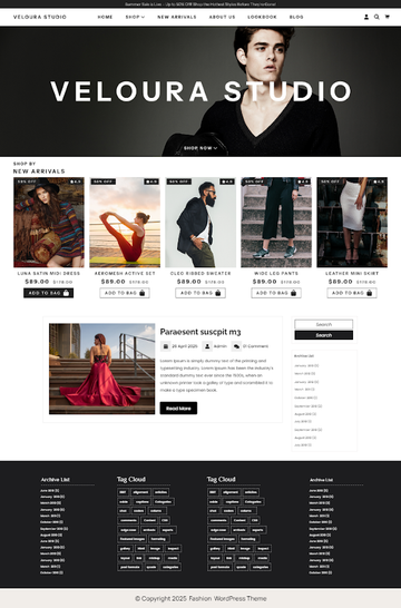 Free Fashion WordPress theme