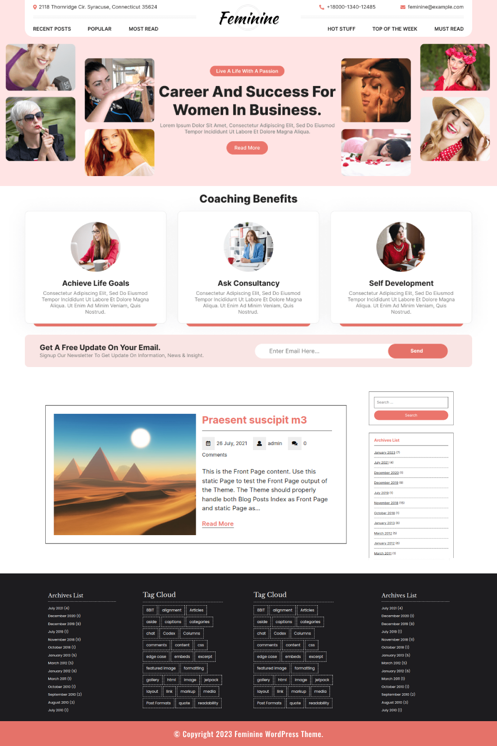 Free Feminine WordPress Theme