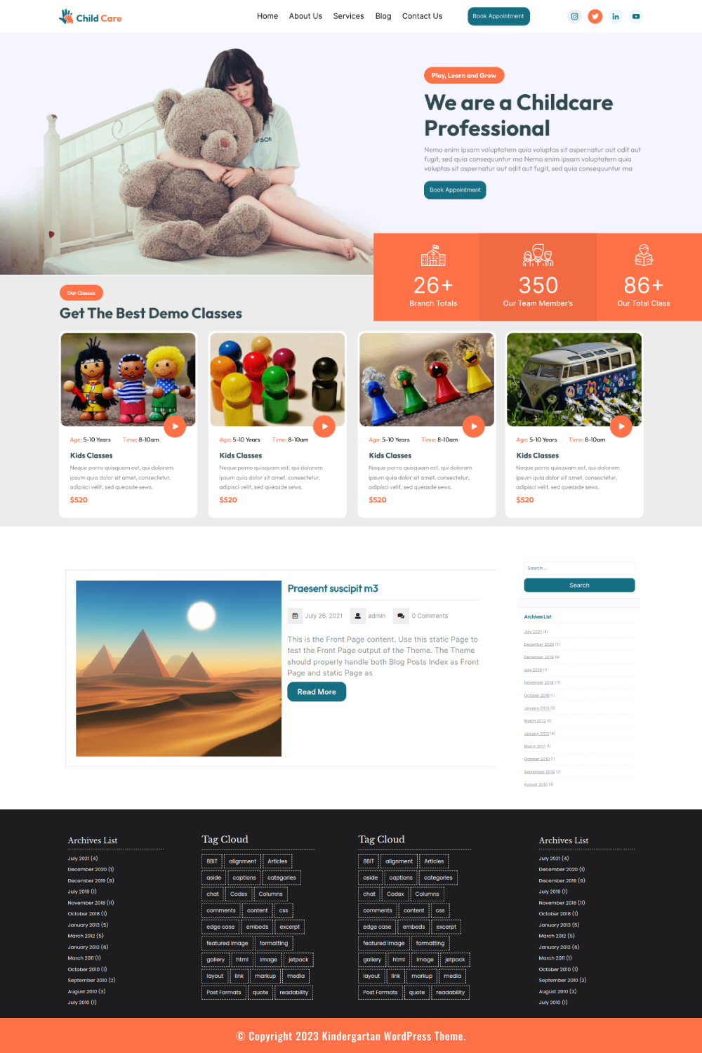 Free Kindergarten WordPress Theme