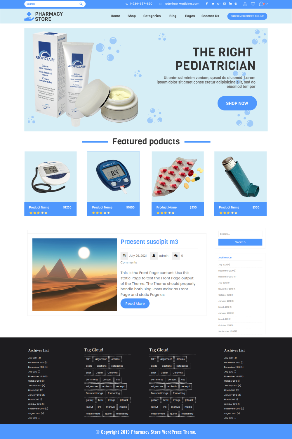 Free Laboratory WordPress Theme