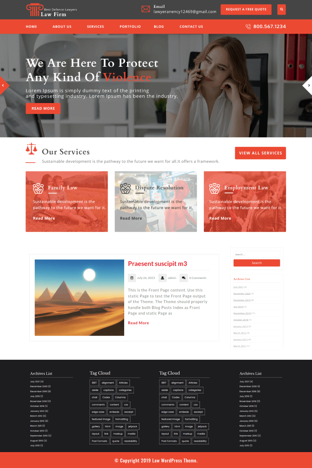 Free Law WordPress Theme