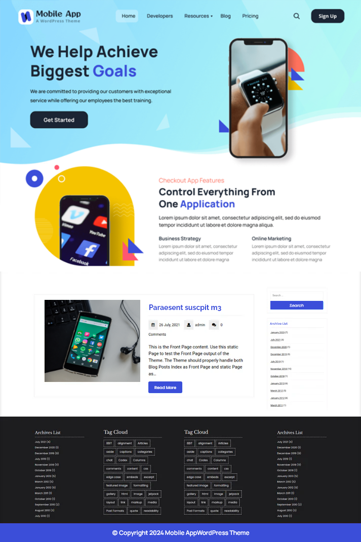 Free Mobile App WordPress Theme | Promote Your Mobile Apps