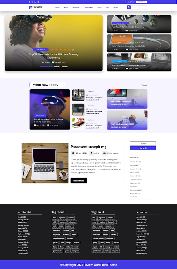 Free Product review WordPress theme