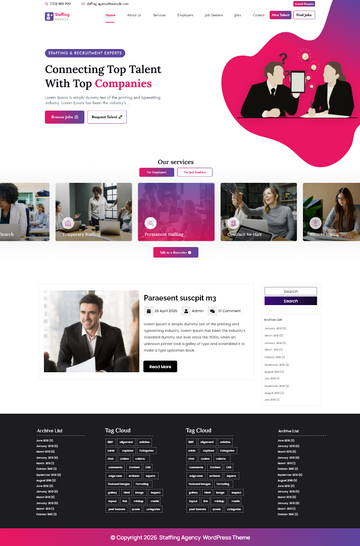 Free Staffing Agency WordPress Theme