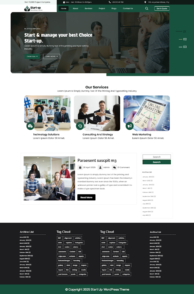 free startup wordpress theme